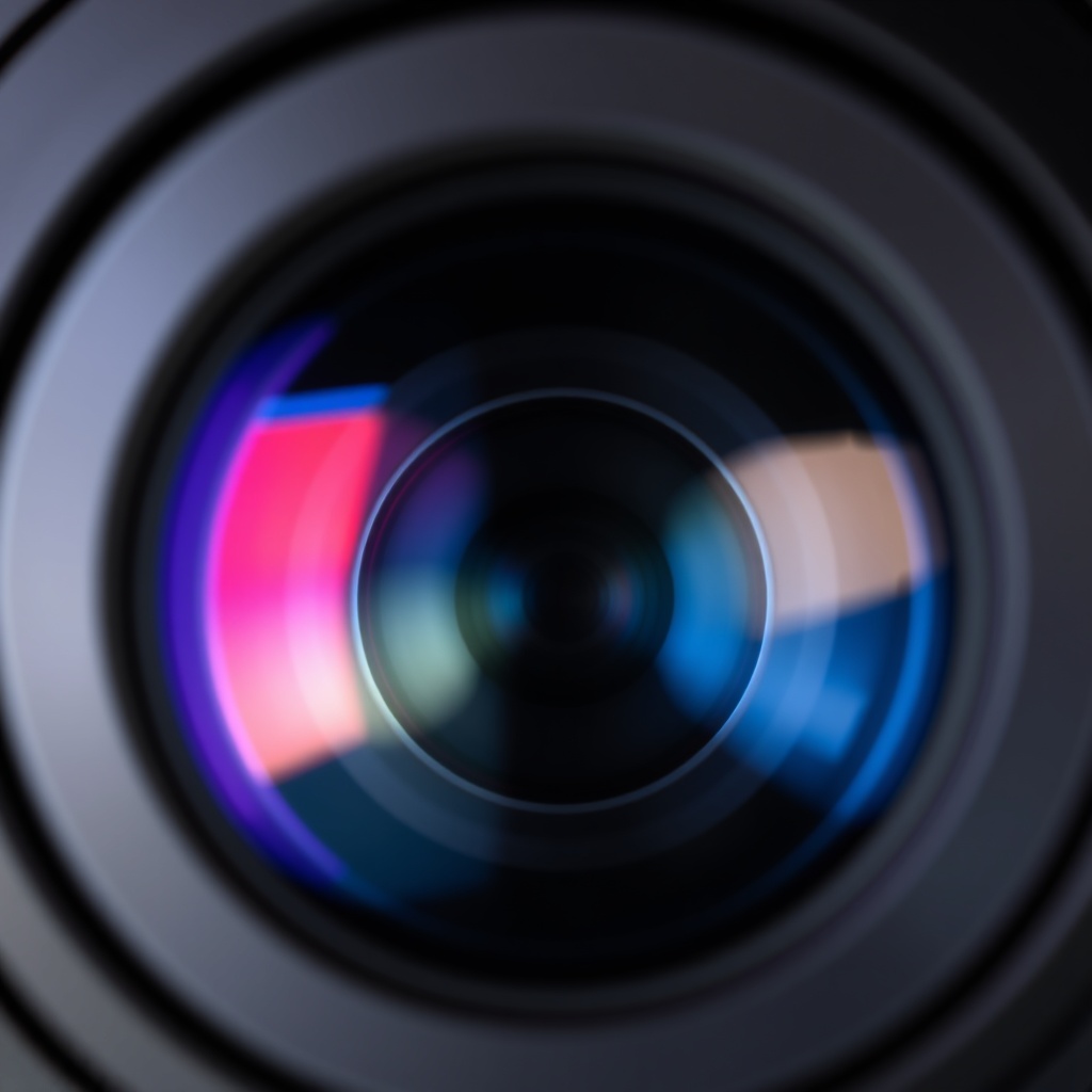 A photorealistic close-up photo of the DriveWise Gear Pro lens showing six glass elements