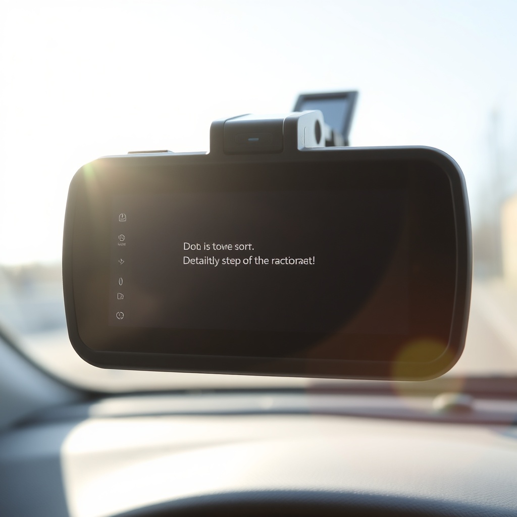 Dash cam with error message on display
