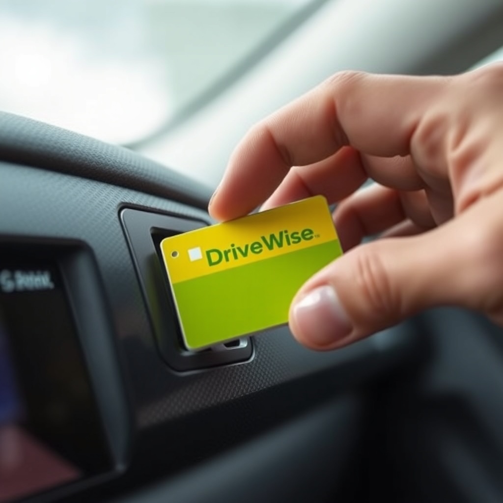 Close-up of SD card being inserted into DriveWise Gear Pro dash cam slot